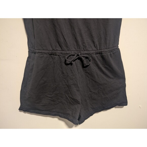 Calvin Klein Women's Black Romper Open Back Padded Shoulders Pockets Drawstring - Picture 14 of 14